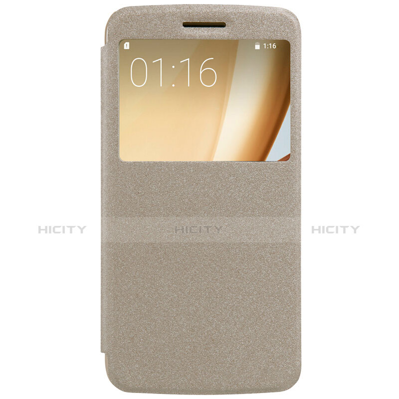 Schutzhülle Stand Tasche Leder für Motorola Moto M XT1662 Gold groß