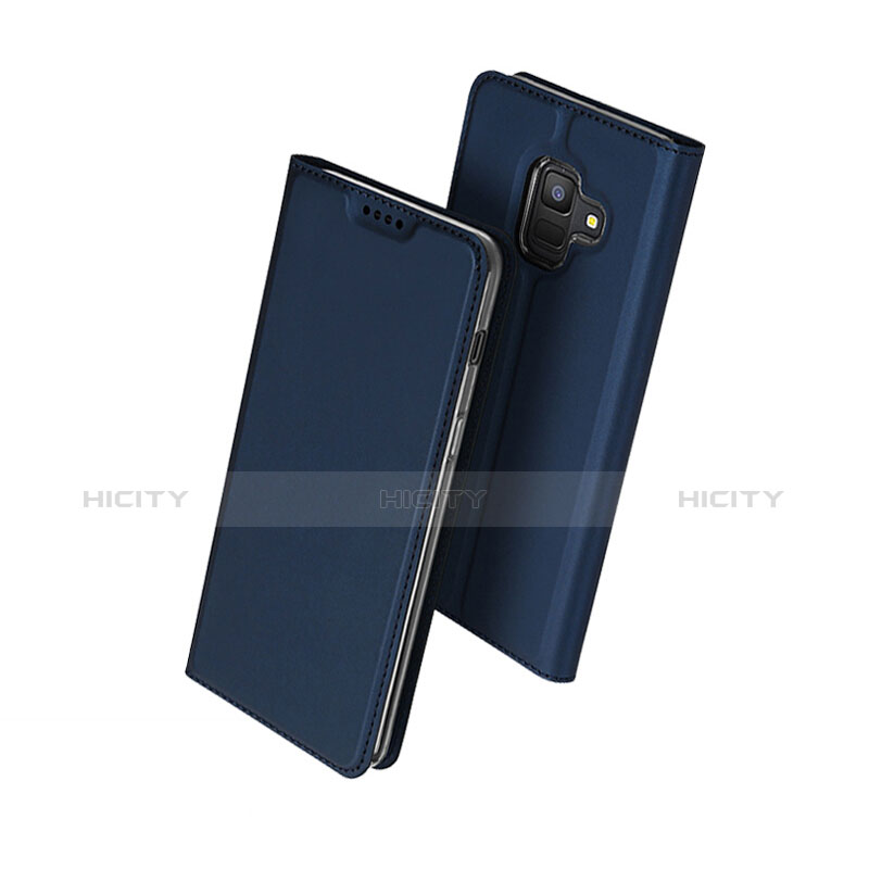 Schutzhülle Stand Tasche Leder für Samsung Galaxy A6 (2018) Dual SIM Blau