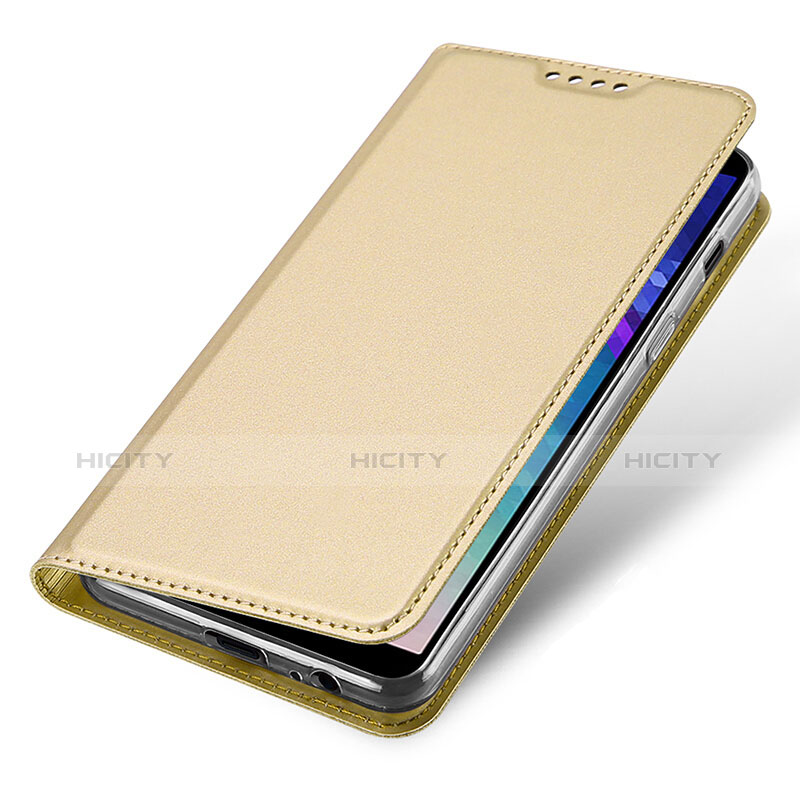 Schutzhülle Stand Tasche Leder für Samsung Galaxy A6 Plus (2018) Gold