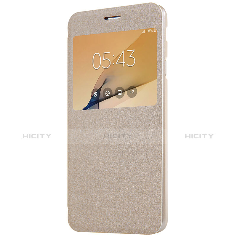 Schutzhülle Stand Tasche Leder für Samsung Galaxy J5 Prime G570F Gold