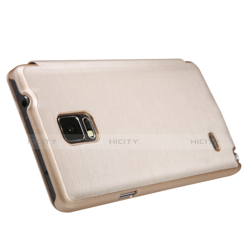 Schutzhülle Stand Tasche Leder für Samsung Galaxy Note 4 SM-N910F Gold