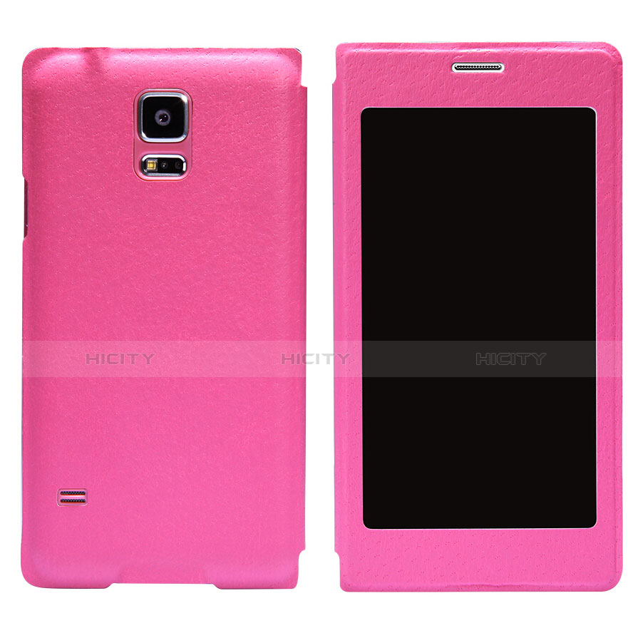 Schutzhülle Stand Tasche Leder für Samsung Galaxy S5 Duos Plus Pink Plus