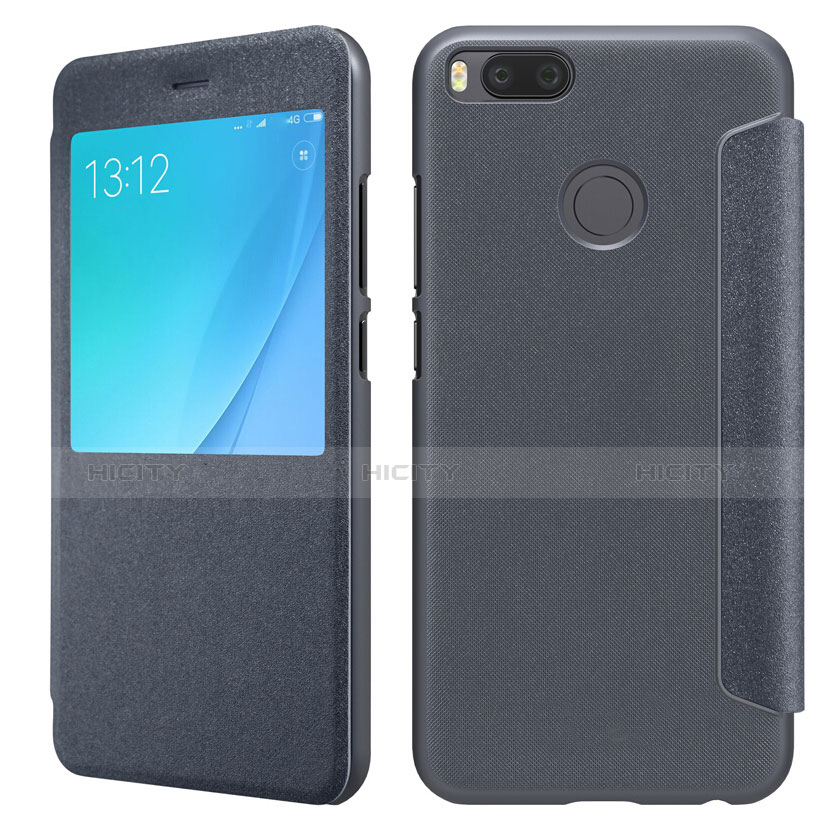 Schutzhülle Stand Tasche Leder für Xiaomi Mi 5X Schwarz