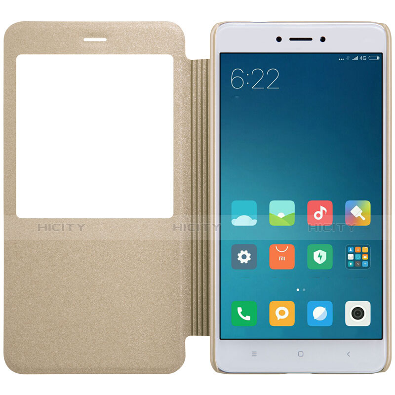 Schutzhülle Stand Tasche Leder für Xiaomi Redmi Note 4 Standard Edition Gold