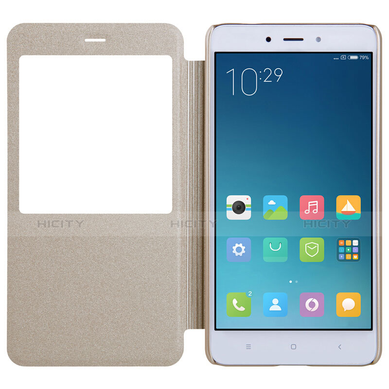 Schutzhülle Stand Tasche Leder für Xiaomi Redmi Note 4X High Edition Gold