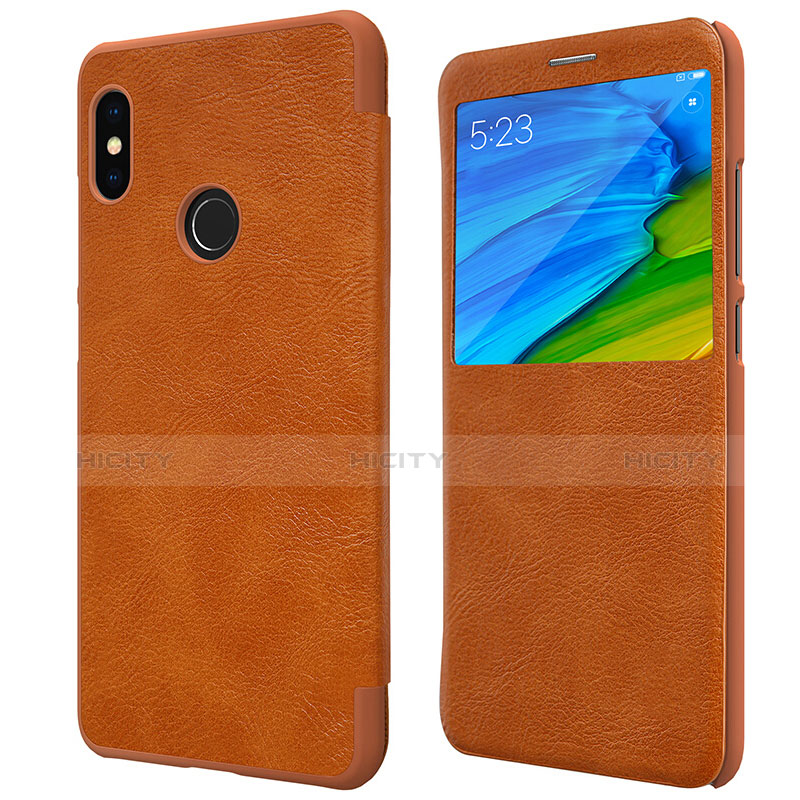 Schutzhülle Stand Tasche Leder für Xiaomi Redmi Note 5 Pro Braun