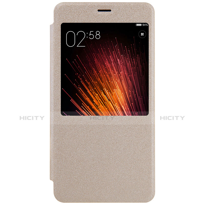 Schutzhülle Stand Tasche Leder für Xiaomi Redmi Pro Gold groß