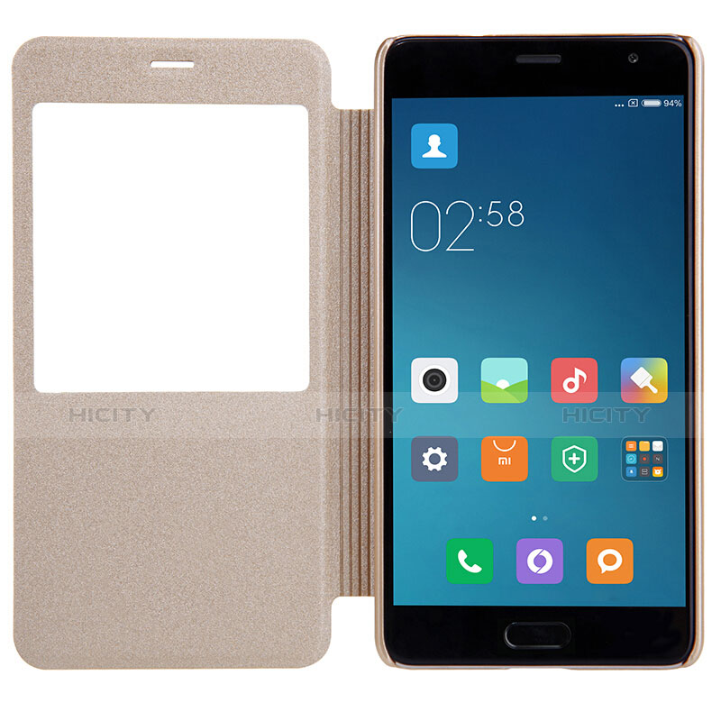 Schutzhülle Stand Tasche Leder für Xiaomi Redmi Pro Gold groß