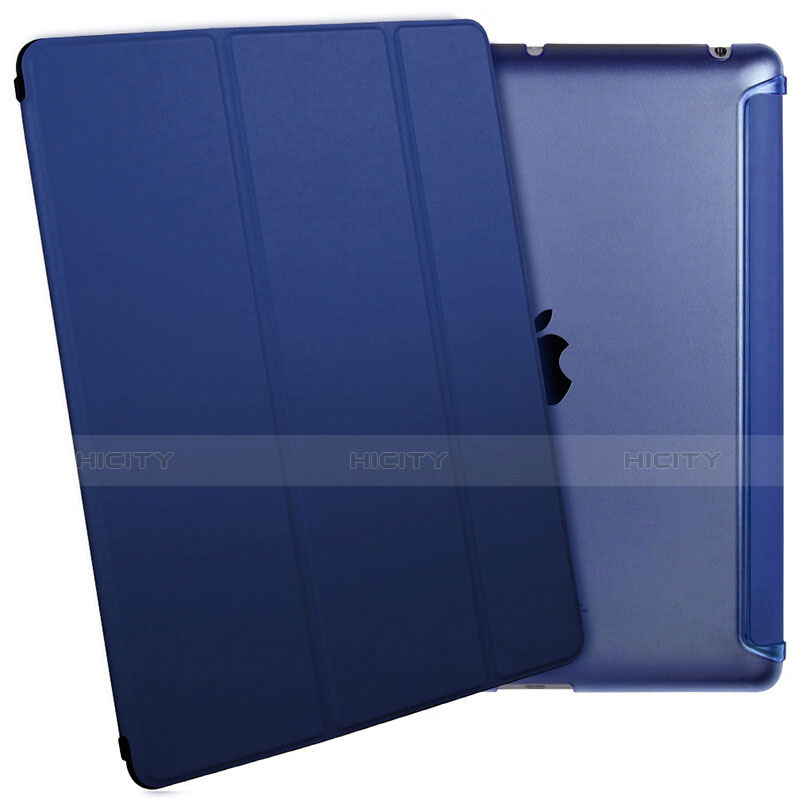 Schutzhülle Stand Tasche Leder L01 für Apple iPad 2 Blau