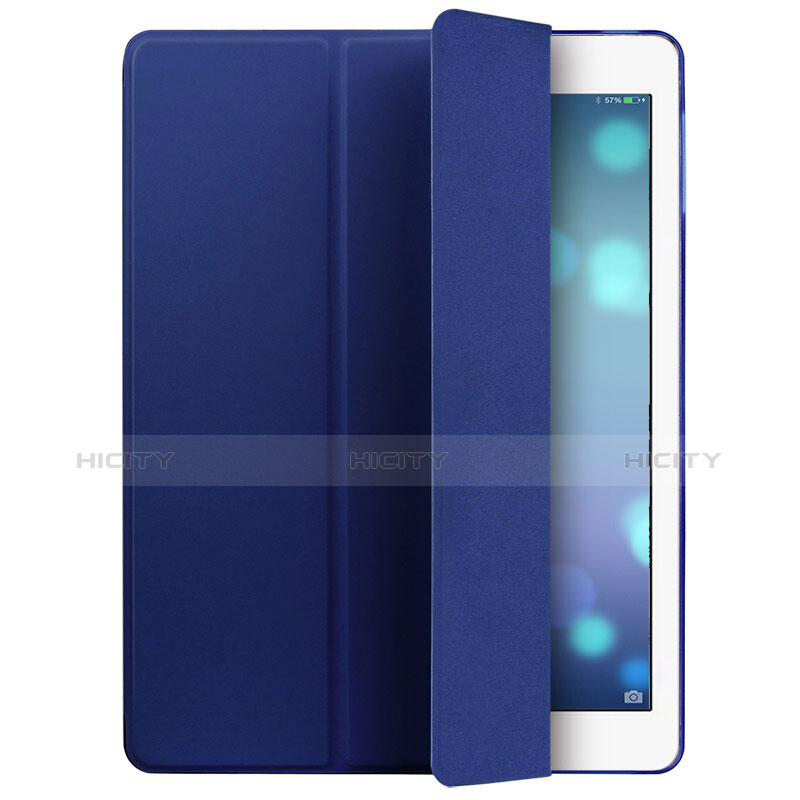 Schutzhülle Stand Tasche Leder L01 für Apple iPad 2 Blau