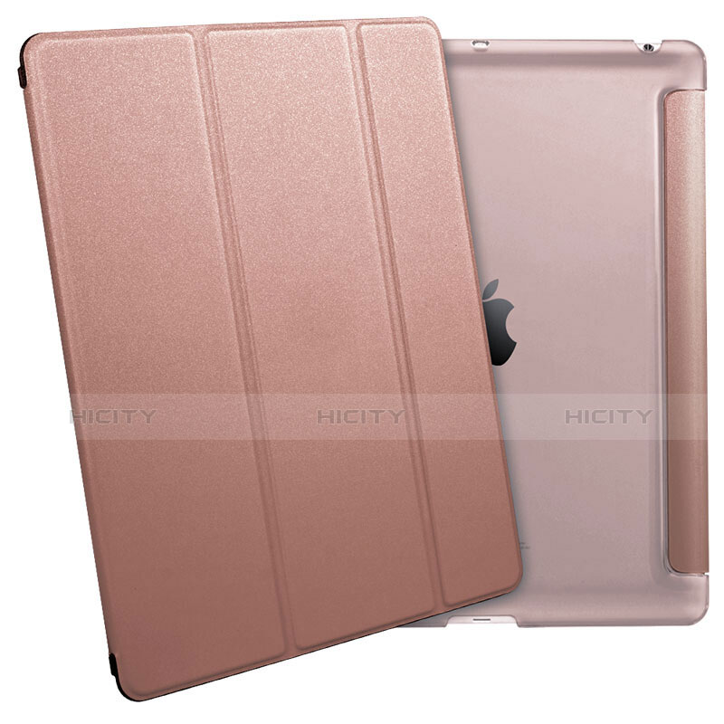 Schutzhülle Stand Tasche Leder L01 für Apple iPad 4 Rosegold