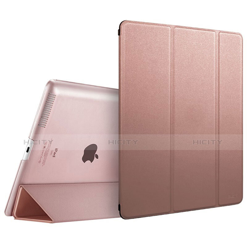 Schutzhülle Stand Tasche Leder L01 für Apple iPad 4 Rosegold