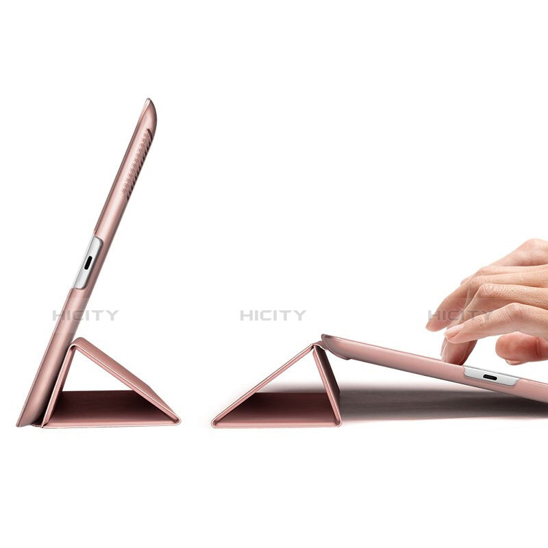 Schutzhülle Stand Tasche Leder L01 für Apple iPad 4 Rosegold