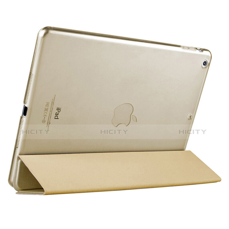 Schutzhülle Stand Tasche Leder L01 für Apple iPad Air Gold