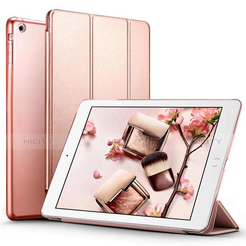 Schutzhülle Stand Tasche Leder L01 für Apple iPad Air Rosegold