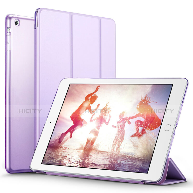 Schutzhülle Stand Tasche Leder L01 für Apple iPad Air Violett