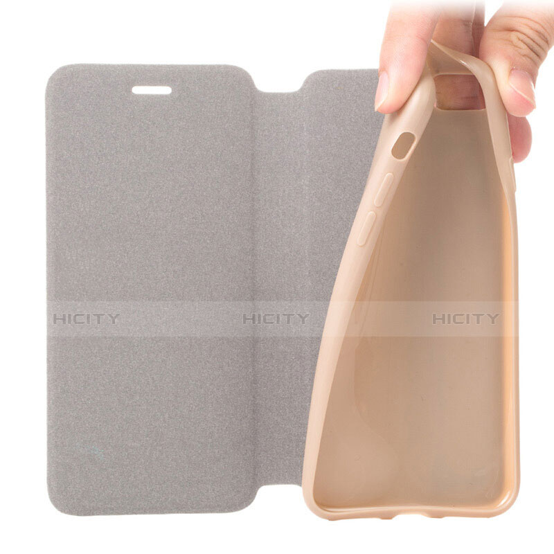 Schutzhülle Stand Tasche Leder L01 für Apple iPhone 7 Gold