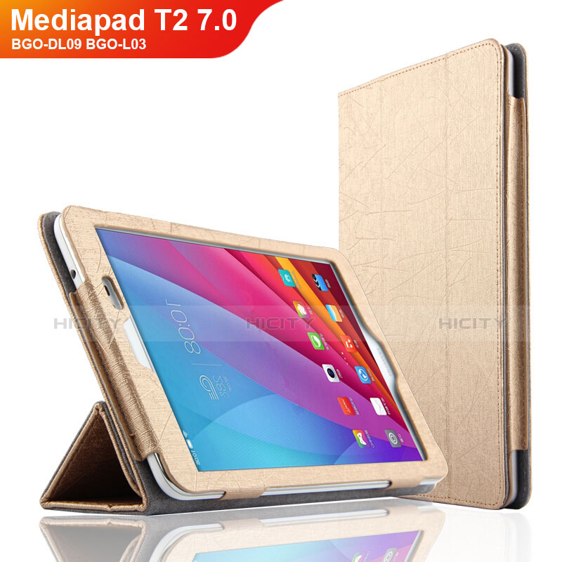 Schutzhülle Stand Tasche Leder L01 für Huawei Mediapad T1 7.0 T1-701 T1-701U Gold