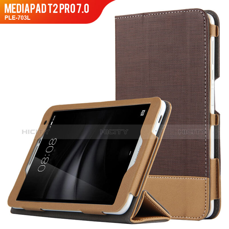 Schutzhülle Stand Tasche Leder L01 für Huawei MediaPad T2 Pro 7.0 PLE-703L Braun