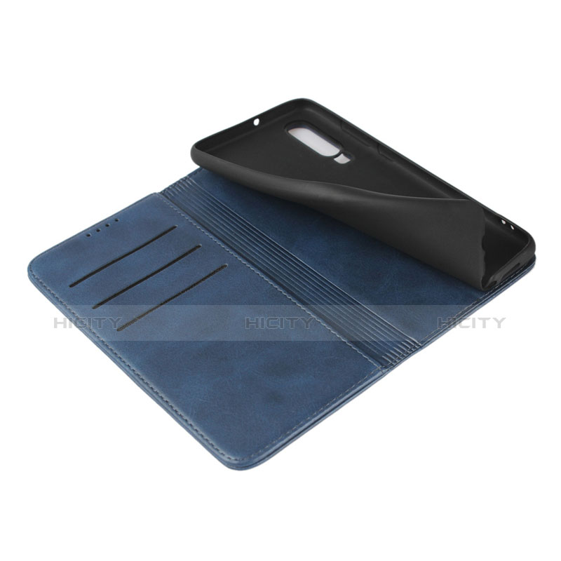 Schutzhülle Stand Tasche Leder L01 für Huawei P30 Blau