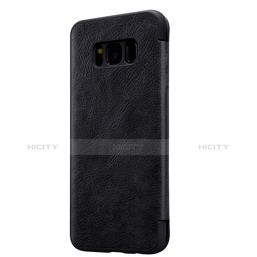 Schutzhülle Stand Tasche Leder L01 für Samsung Galaxy S8 Plus Schwarz