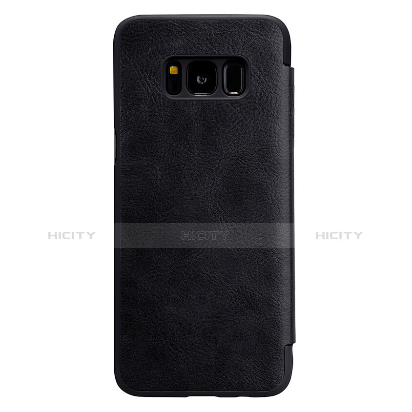 Schutzhülle Stand Tasche Leder L01 für Samsung Galaxy S8 Plus Schwarz