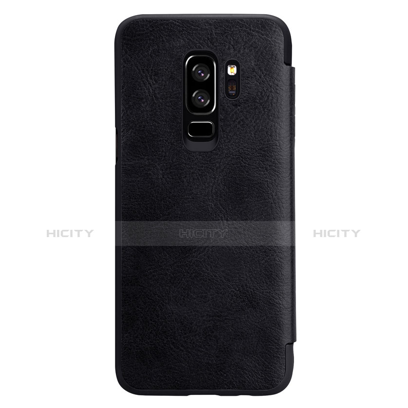 Schutzhülle Stand Tasche Leder L01 für Samsung Galaxy S9 Plus Schwarz