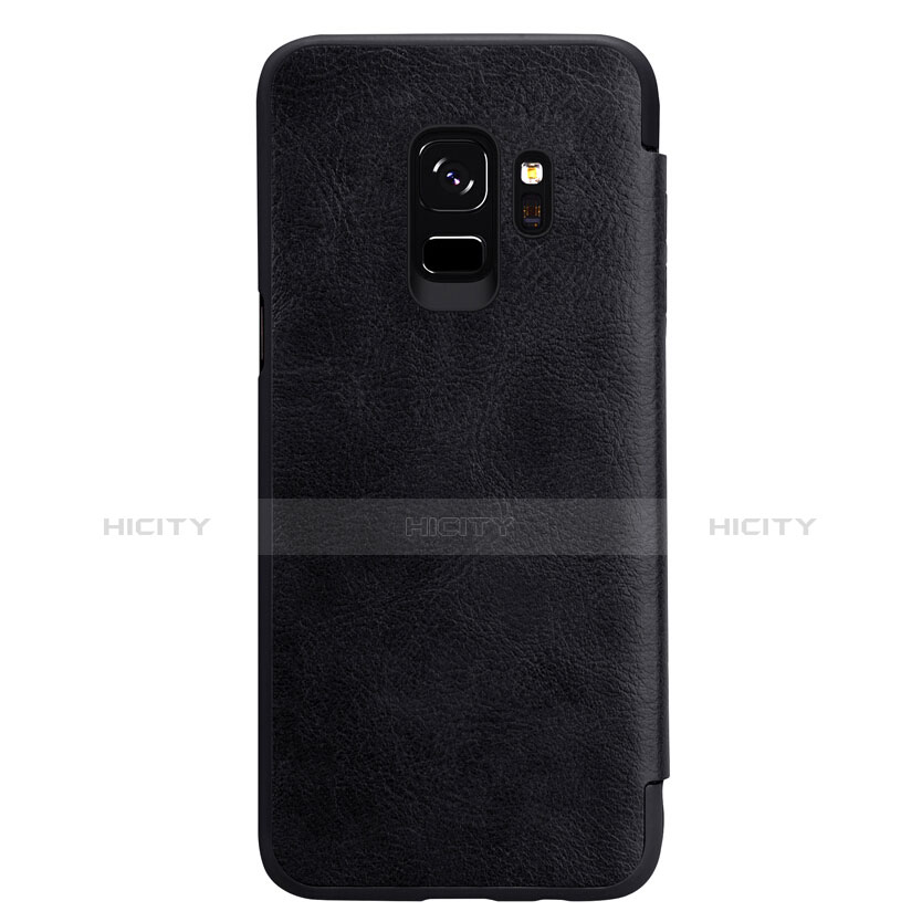 Schutzhülle Stand Tasche Leder L01 für Samsung Galaxy S9 Schwarz