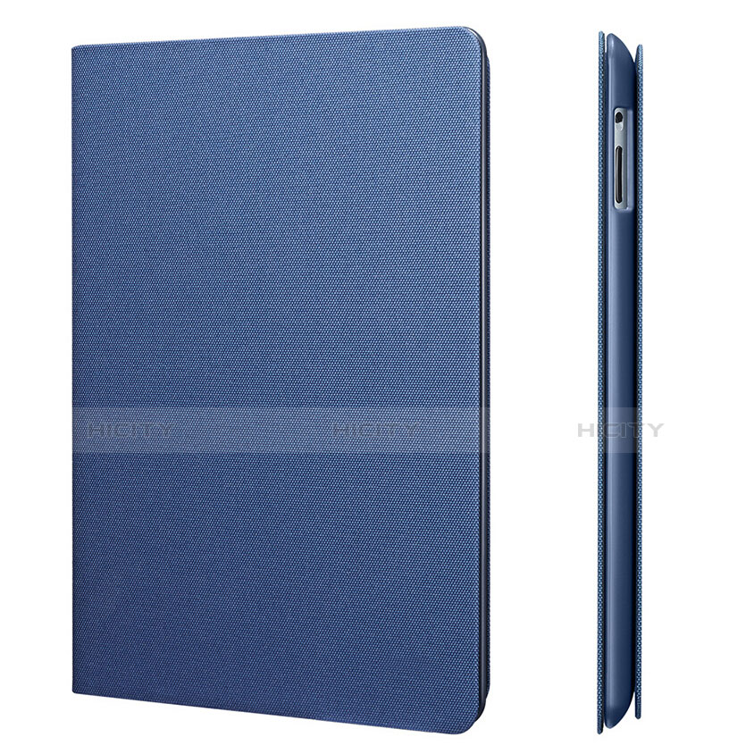 Schutzhülle Stand Tasche Leder L02 für Apple iPad 4 Blau groß