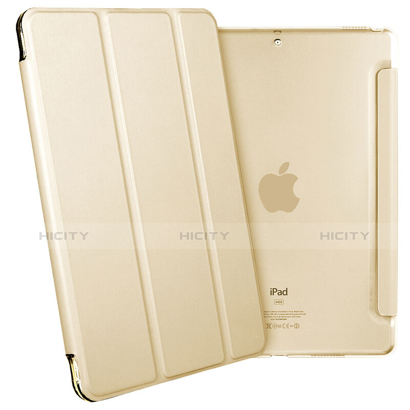 Schutzhülle Stand Tasche Leder L02 für Apple iPad Pro 10.5 Gold groß