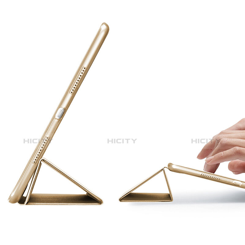 Schutzhülle Stand Tasche Leder L02 für Apple iPad Pro 10.5 Gold groß