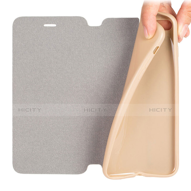 Schutzhülle Stand Tasche Leder L02 für Apple iPhone 7 Plus Gold