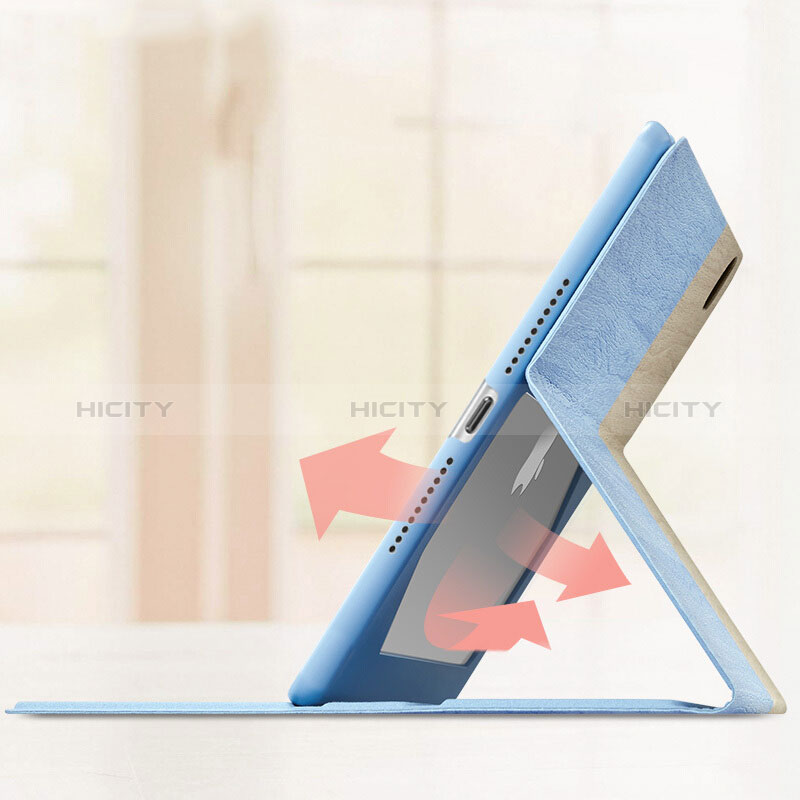 Schutzhülle Stand Tasche Leder L02 für Apple New iPad 9.7 (2018) Hellblau