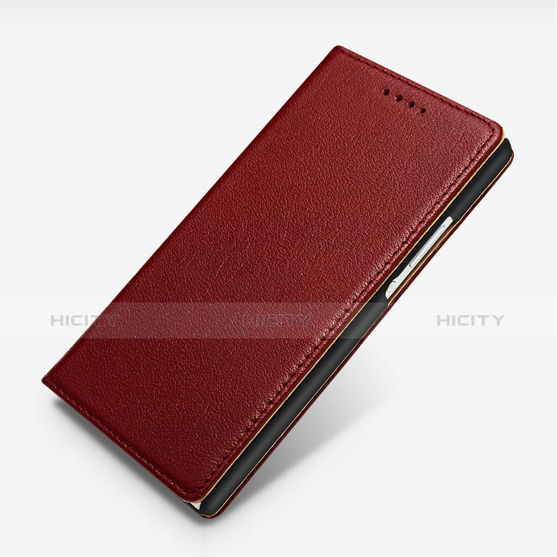 Schutzhülle Stand Tasche Leder L02 für Huawei Ascend P7 Rot