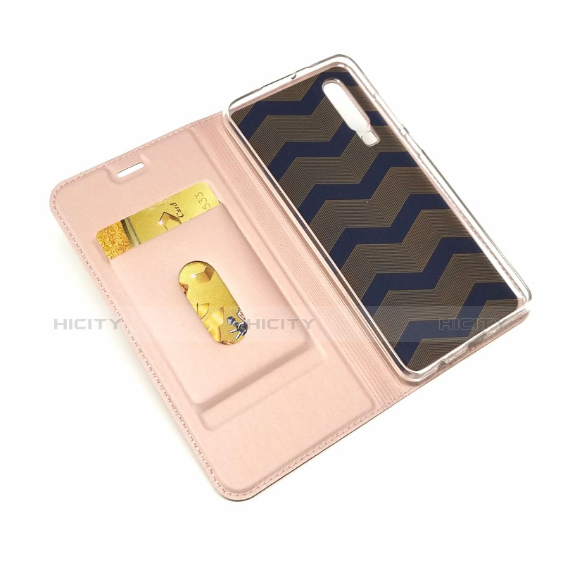 Schutzhülle Stand Tasche Leder L02 für Huawei P30 Rosegold groß