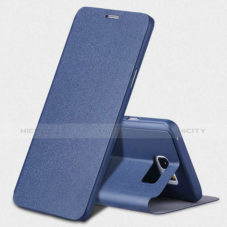 Schutzhülle Stand Tasche Leder L02 für Samsung Galaxy Note 5 N9200 N920 N920F Blau