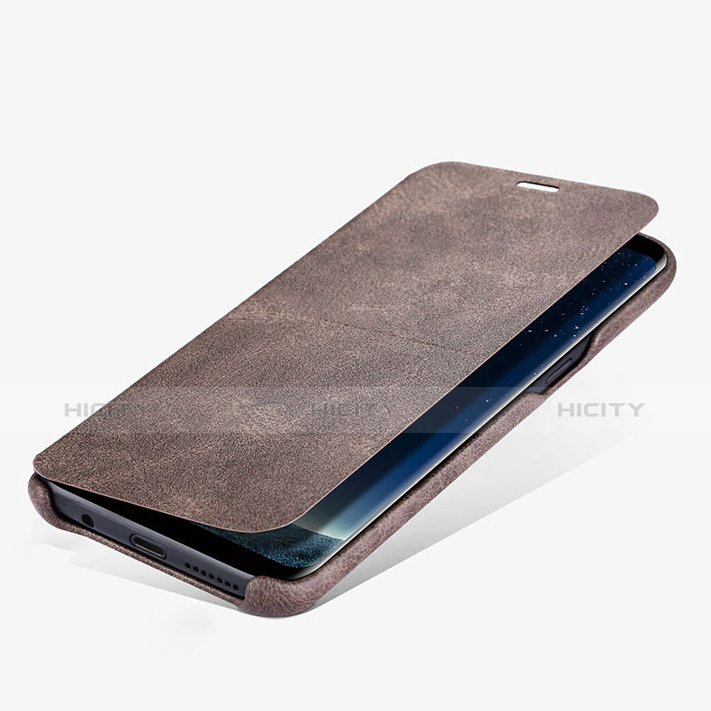 Schutzhülle Stand Tasche Leder L03 für Samsung Galaxy S8 Plus Braun Plus