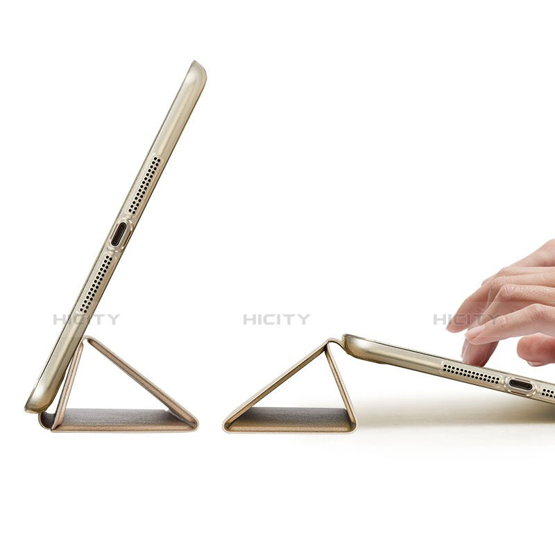 Schutzhülle Stand Tasche Leder L05 für Apple iPad Mini 2 Gold