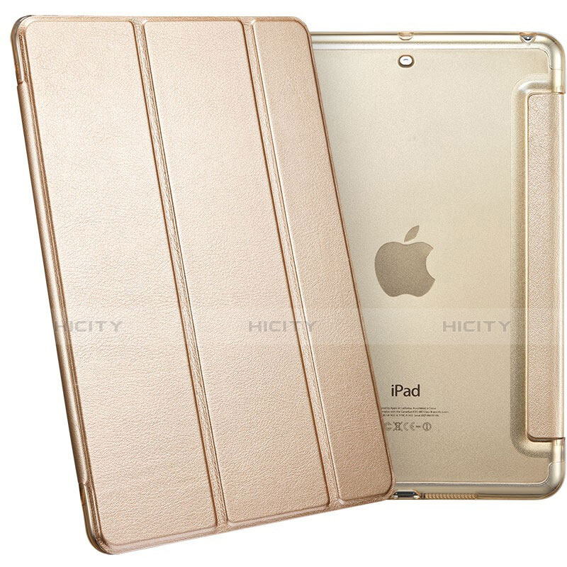 Schutzhülle Stand Tasche Leder L05 für Apple iPad Mini Gold groß