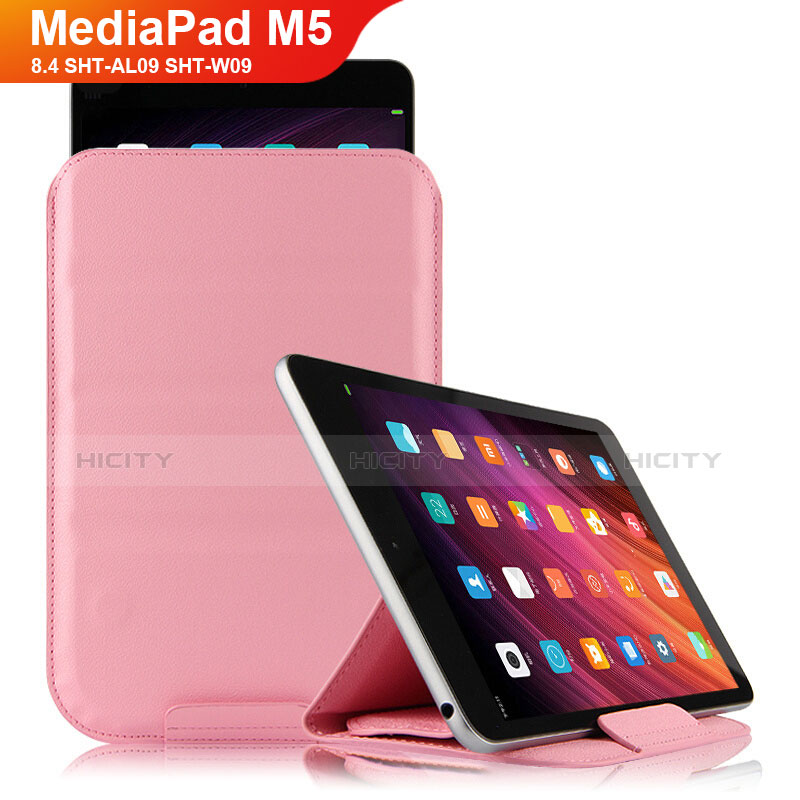 Schutzhülle Stand Tasche Leder L06 für Huawei MediaPad M5 8.4 SHT-AL09 SHT-W09 Rosa