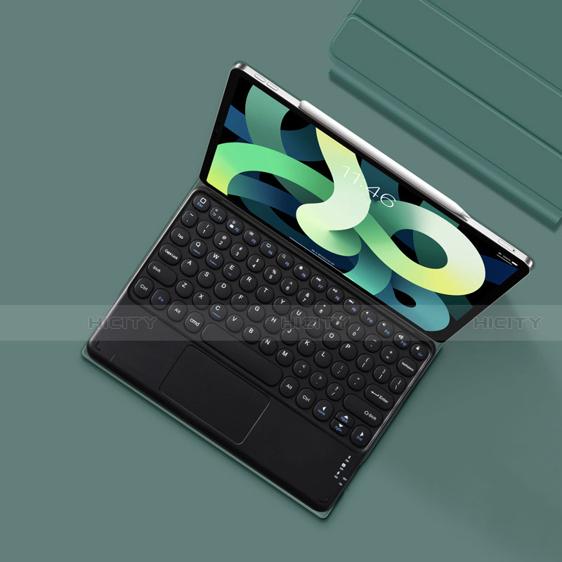 Schutzhülle Stand Tasche Leder mit Tastatur K01 für Apple iPad Air 4 10.9 (2020) Nachtgrün