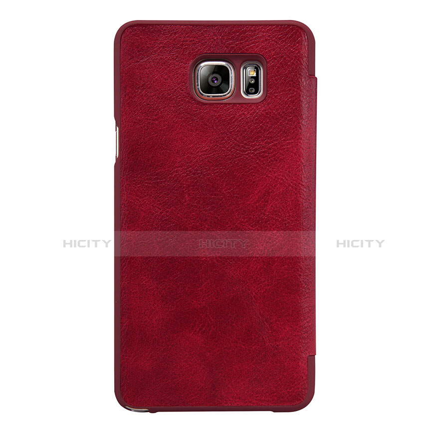 Schutzhülle Stand Tasche Leder U01 für Samsung Galaxy S7 Edge G935F Rot groß