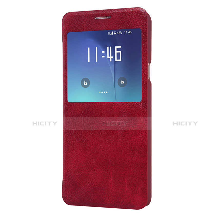 Schutzhülle Stand Tasche Leder U01 für Samsung Galaxy S7 Edge G935F Rot groß