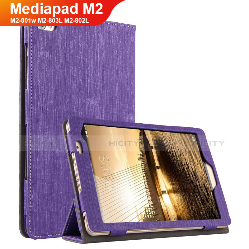 Schutzhülle Stand Tasche Stoff für Huawei Mediapad M2 8 M2-801w M2-803L M2-802L Violett Plus