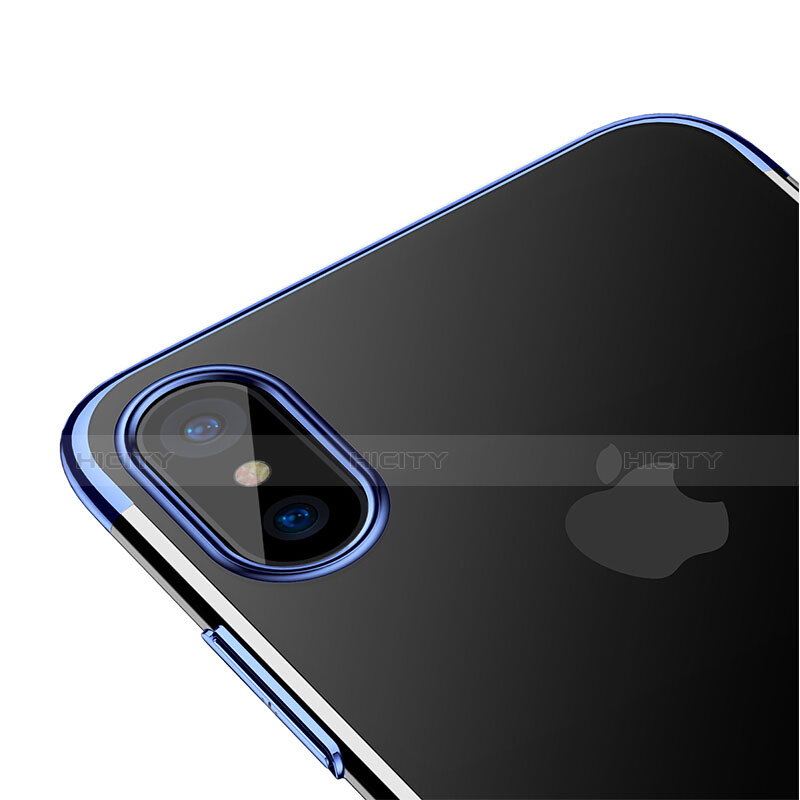 Schutzhülle Ultra Dünn Handyhülle Hülle Durchsichtig Transparent für Apple iPhone X Blau