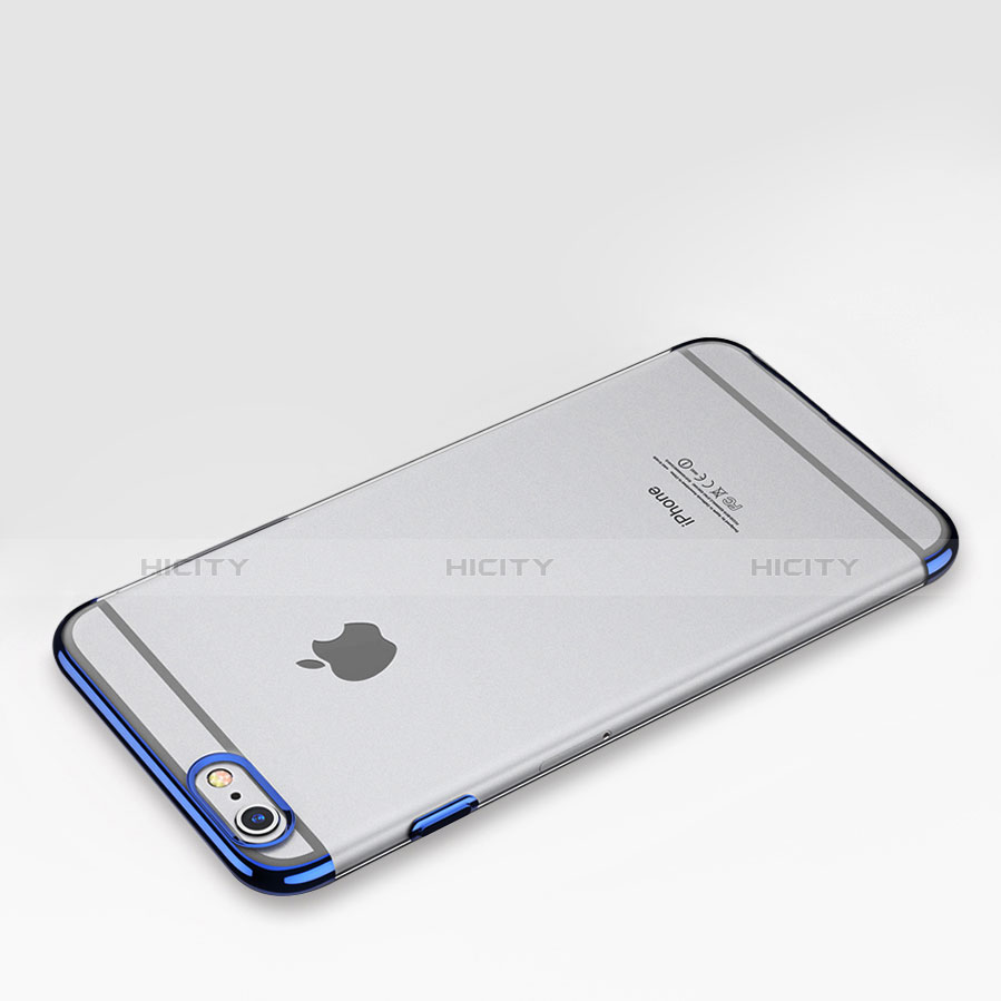 Schutzhülle Ultra Dünn Handyhülle Hülle Durchsichtig Transparent T01 für Apple iPhone 6 Plus Blau