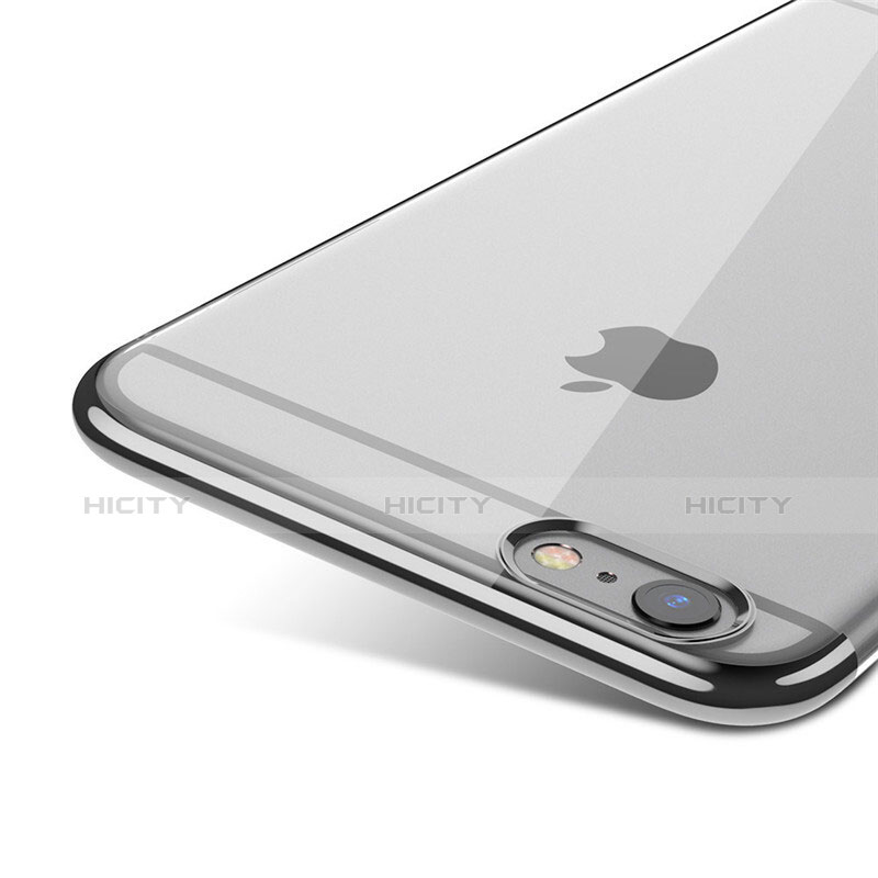 Schutzhülle Ultra Dünn Handyhülle Hülle Durchsichtig Transparent T01 für Apple iPhone 6 Plus Schwarz