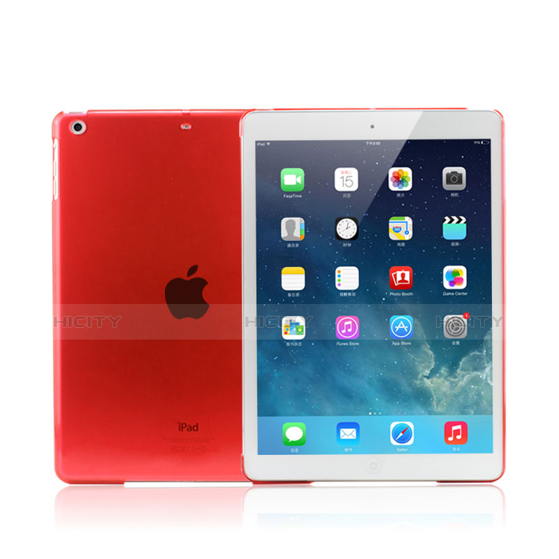 Schutzhülle Ultra Dünn Hülle Durchsichtig Transparent Matt für Apple iPad Mini 2 Rot