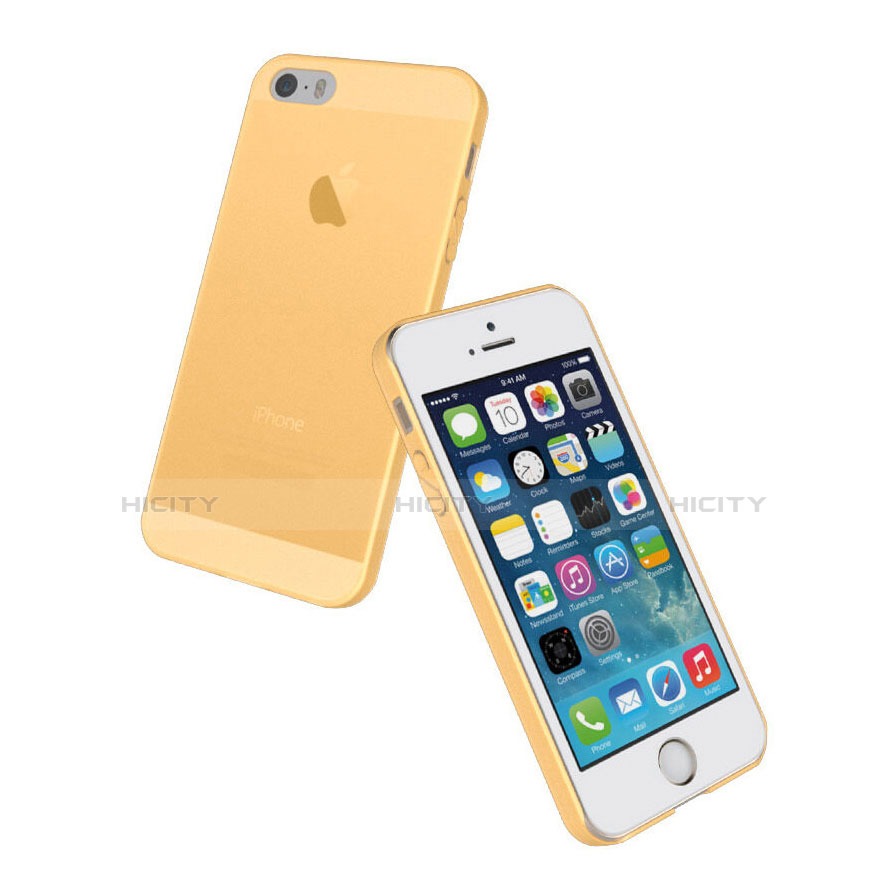 Schutzhülle Ultra Dünn Tasche Durchsichtig Transparent Matt für Apple iPhone 5 Gold