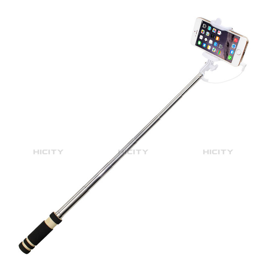 Selfie Stick Stange Verdrahtet Teleskop Universal S01 Schwarz